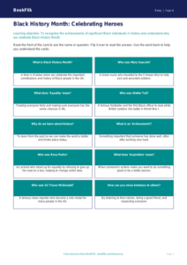 Free Black History Month Flashcards | Year 4 Supported | BookFlik