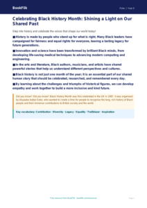 Free Black History Month Poster | Year 5 Core | BookFlik