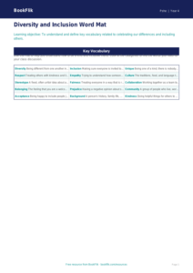 Free Diversity And Inclusion Word Mat | Year 4 Supported | BookFlik