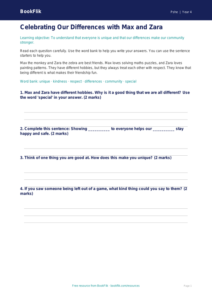 Free Diversity And Inclusion Worksheet | Year 4 Supported | BookFlik