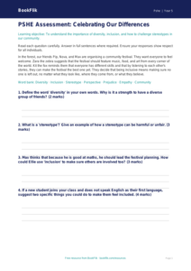 Free Diversity And Inclusion Assessment | Year 5 Core | BookFlik