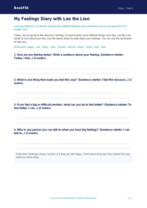 Free Feelings Template | Year 4 Supported | BookFlik