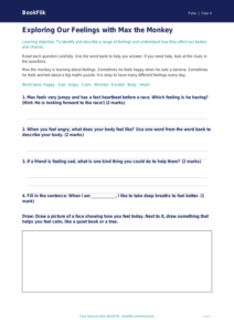 Free Feelings Worksheet | Year 4 Supported | BookFlik