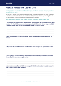 Free First Aid Activity Sheet | Year 5 Core | BookFlik