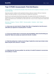 Free First Aid Assessment | Year 5 Core | BookFlik
