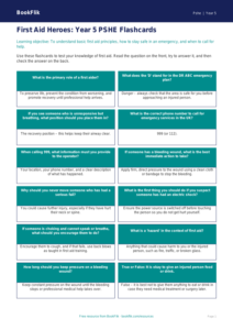 Free First Aid Flashcards | Year 5 Core | BookFlik