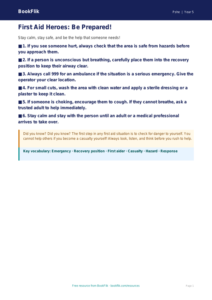 Free First Aid Poster | Year 5 Core | BookFlik