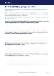 Free First Aid Template | Year 5 Core | BookFlik