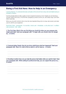 Free First Aid Writing Frame | Year 5 Core | BookFlik