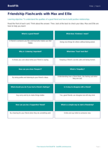 Free Friendship Flashcards | Year 4 Supported | BookFlik