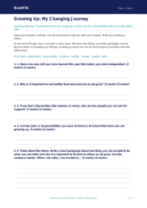 Free Growing Up Assessment | Year 4 Supported | BookFlik