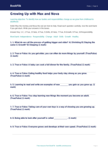 Free Growing Up Quiz | Year 4 Supported | BookFlik