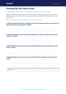 Free Growing Up Template | Year 4 Supported | BookFlik