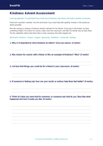 Free Kindness Advent Assessment | Year 4 Supported | BookFlik