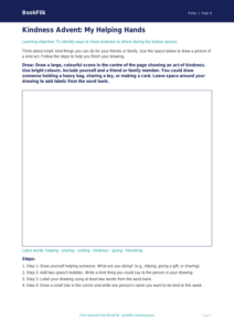 Free Kindness Advent Drawing Sheet | Year 4 Supported | BookFlik