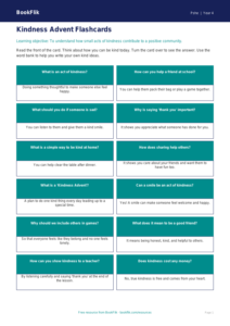 Free Kindness Advent Flashcards | Year 4 Supported | BookFlik