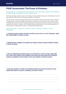Free Kindness Advent Assessment | Year 5 Core | BookFlik