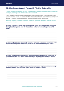 Free Kindness Advent Template | Year 5 Core | BookFlik