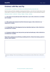 Free Kindness Activity Sheet | Year 4 Supported | BookFlik