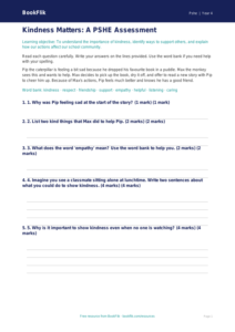 Free Kindness Assessment | Year 4 Supported | BookFlik