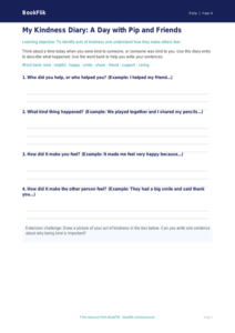 Free Kindness Template | Year 4 Supported | BookFlik
