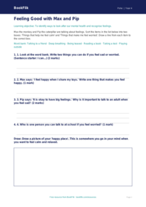Free Mental Health Activity Sheet | Year 4 Supported | BookFlik