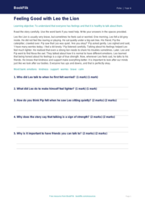 Free Mental Health Comprehension | Year 4 Supported | BookFlik