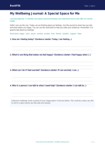 Free Mental Health Worksheet for Year 4 | BookFlik