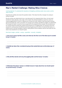 Free Money Comprehension | Year 4 Greater Depth | BookFlik