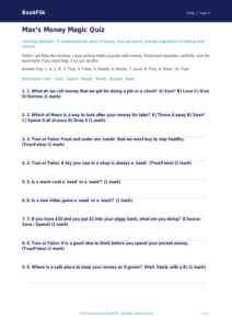 Free Money Quiz | Year 4 Supported | BookFlik