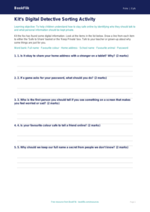 Free Online Safety Activity Sheet | EYFS Core | BookFlik