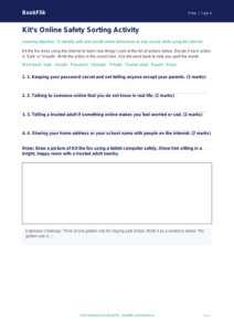 Free Online Safety Activity Sheet | Year 4 Supported | BookFlik