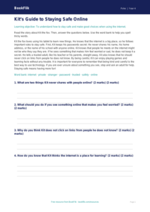 Free Online Safety Comprehension | Year 4 Supported | BookFlik