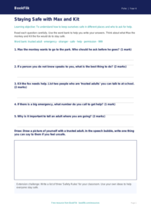 Free Personal Safety Worksheet | Year 4 Supported | BookFlik