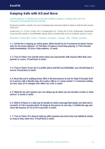 Free Personal Safety Quiz | Year 5 Core | BookFlik