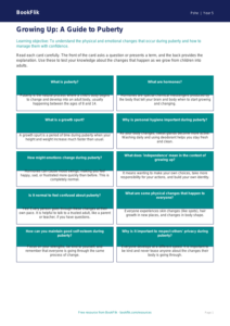 Free Puberty Flashcards | Year 5 Core | BookFlik