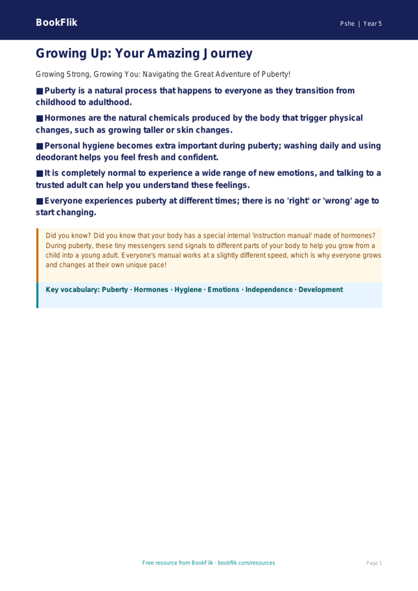 Free Puberty Poster | Year 5 Core | BookFlik worksheet preview — Pshe Puberty