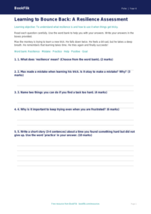 Free Resilience Assessment | Year 4 Supported | BookFlik