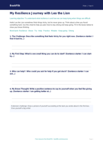 Free Resilience Template | Year 4 Supported | BookFlik