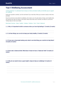 Free Wellbeing Assessment | Year 4 Supported | BookFlik