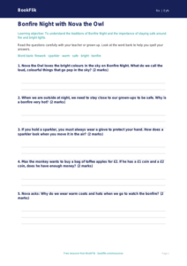 Free Bonfire Night Worksheet | EYFS Core | BookFlik