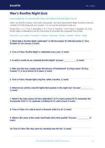 Free Bonfire Night Quiz | Year 4 Supported | BookFlik