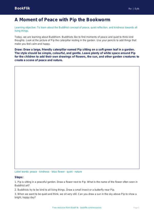 Free Buddhism Drawing Sheet | EYFS Core | BookFlik worksheet preview — Re Buddhism