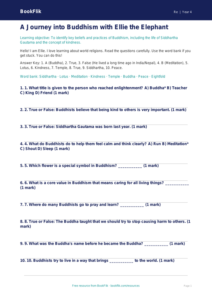 Free Buddhism Quiz | Year 4 Supported | BookFlik