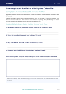 Free Buddhism Worksheet | Year 4 Supported | BookFlik