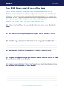 Free Chinese New Year Assessment | Year 4 Supported | BookFlik
