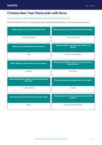 Free Chinese New Year Flashcards | Year 4 Supported | BookFlik
