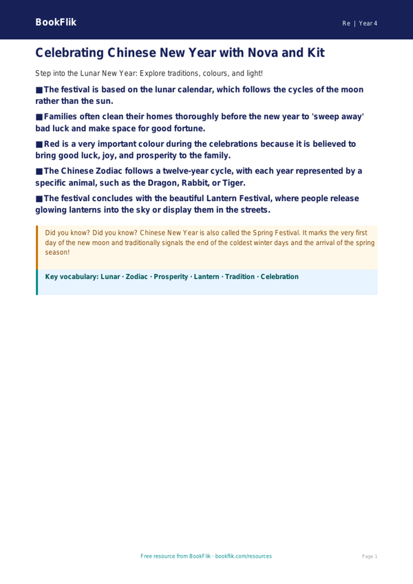 Free Chinese New Year Poster | Year 4 Greater Depth | BookFlik worksheet preview — Re Chinese New Year
