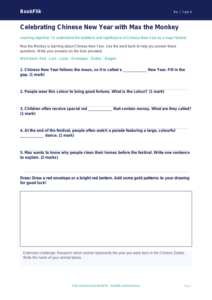 Free Chinese New Year Worksheet | Year 4 Supported | BookFlik