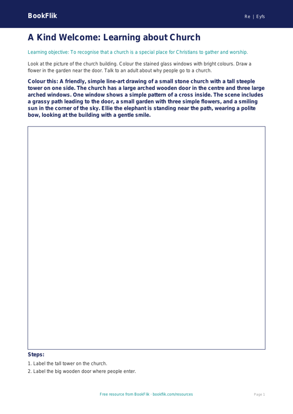 Free Christianity Colouring Page | EYFS Core | BookFlik worksheet preview — Re Christianity
